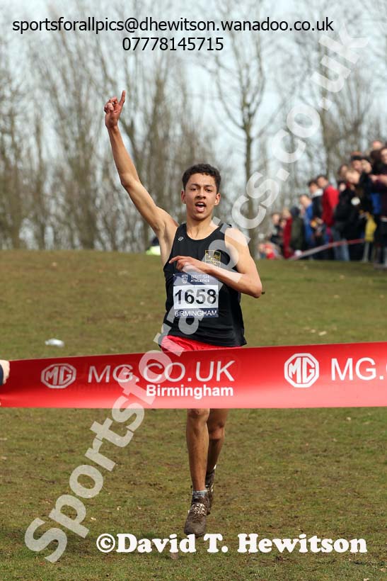 Under-15 boys winner Inter Counties Cross Country, Cofton Park, Birmingham. Photo: David T. Hewitson/Sports for All Pics